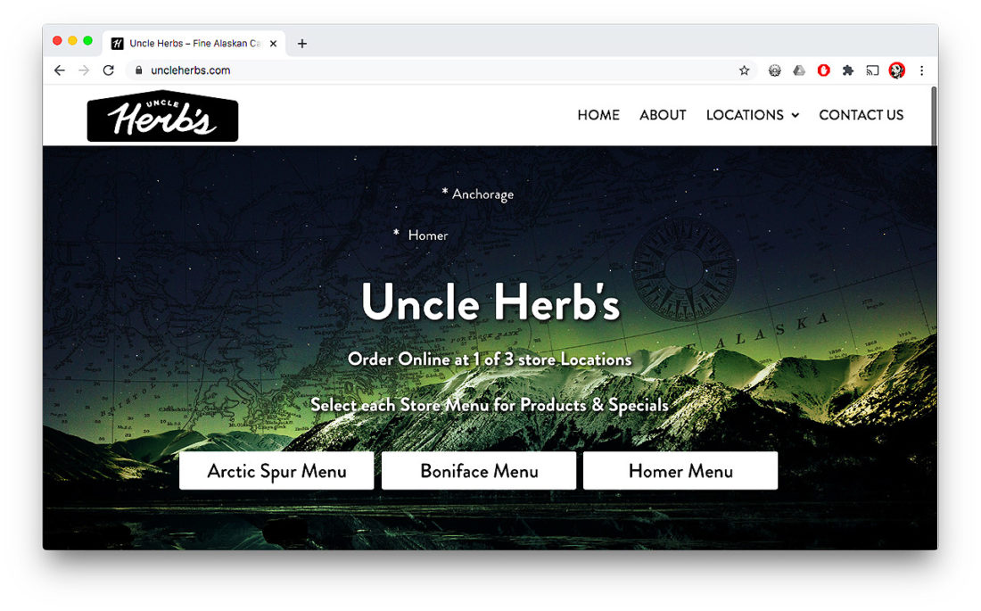 Uncle Herbs Website Portfolio Main Page