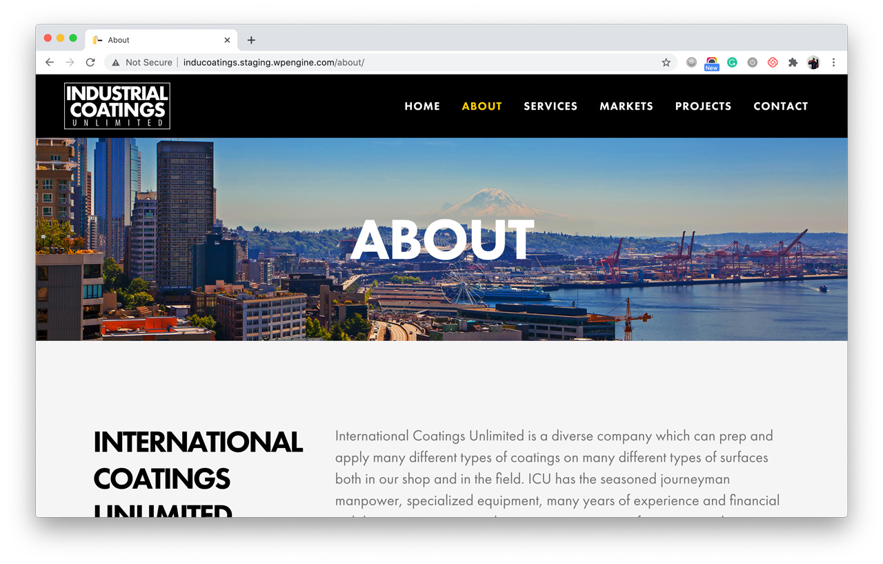 Coatings Unlimited Website OTC Web Design Girdwood Alaska